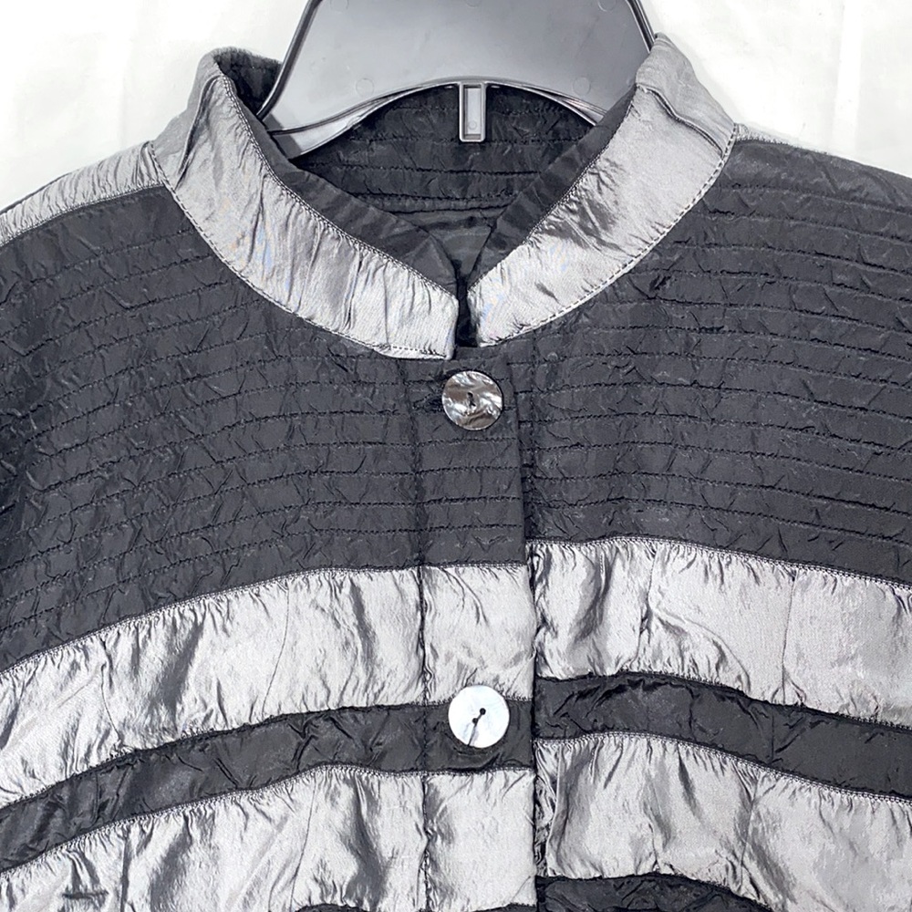 Black Striped Long Coat - Picture 3 of 5